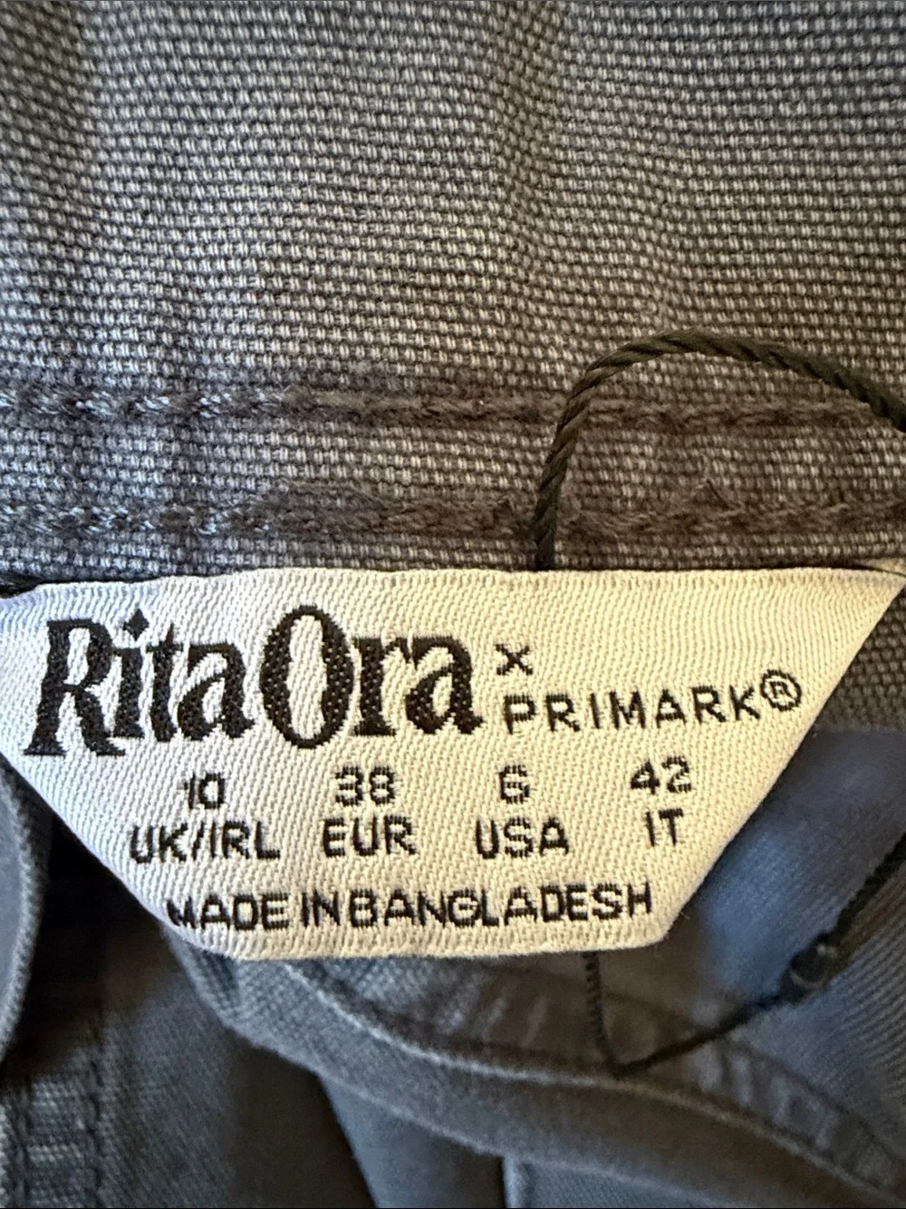 Rita Ora X Primark Y2K Gray Cargo Maxi Skirt Front Side Pockets Size 6